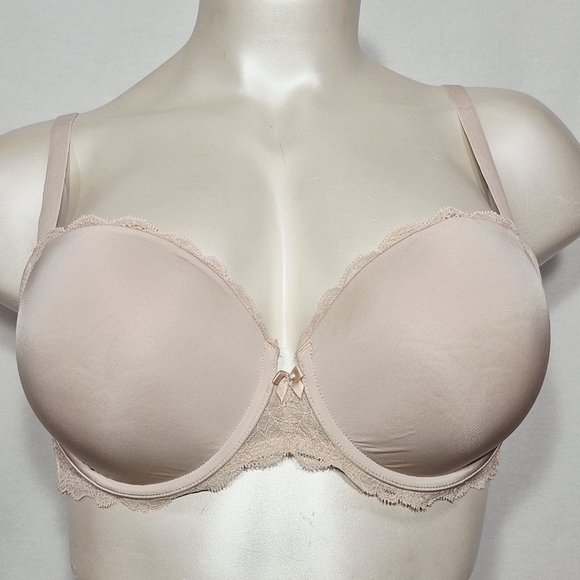 40D Torrid Push Up Demi Lace Trim Underwire Bra Beige - Picture 1 of 5